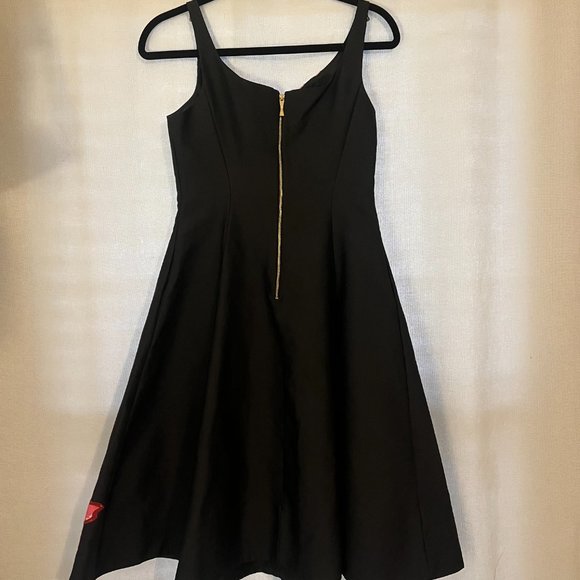 Kate Spade Black Tiger Lily Applique Fit & Flare Dress | Size 2, NWOT - Picture 3 of 12